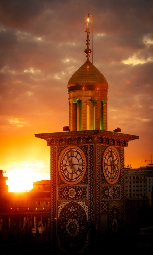 منارة الساعه لحرم الامام الحسين عليه السلام 