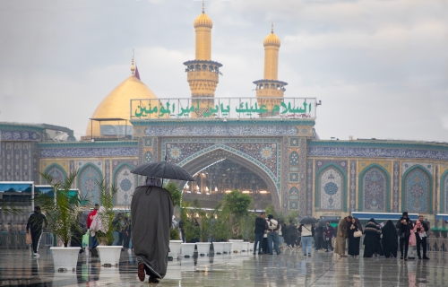 أجواء المطر في كربلاء المقدسة