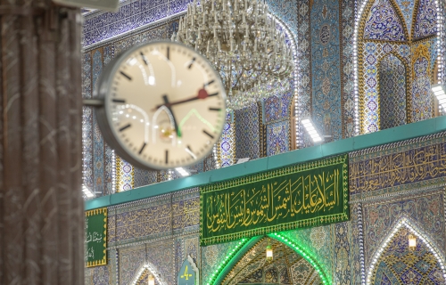 رايات ولادة الإمام الرضا (ع) في العتبة الحسينية المقدسة 