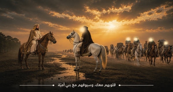 5- الشاعر الفرزدق مخبرًا الإمام الحسين عن حال الناس في الكوفة